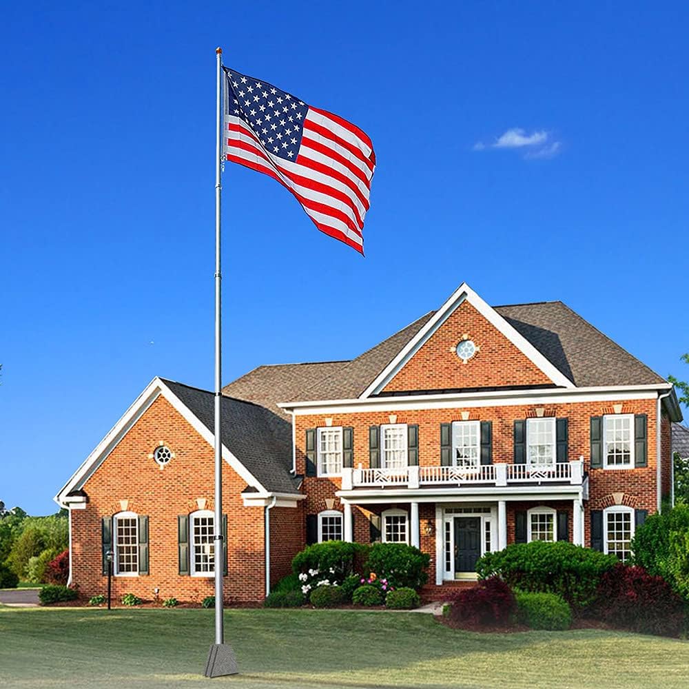 25FT Telescoping Aluminum Flagpole Kit with Tire Mount Base E98900