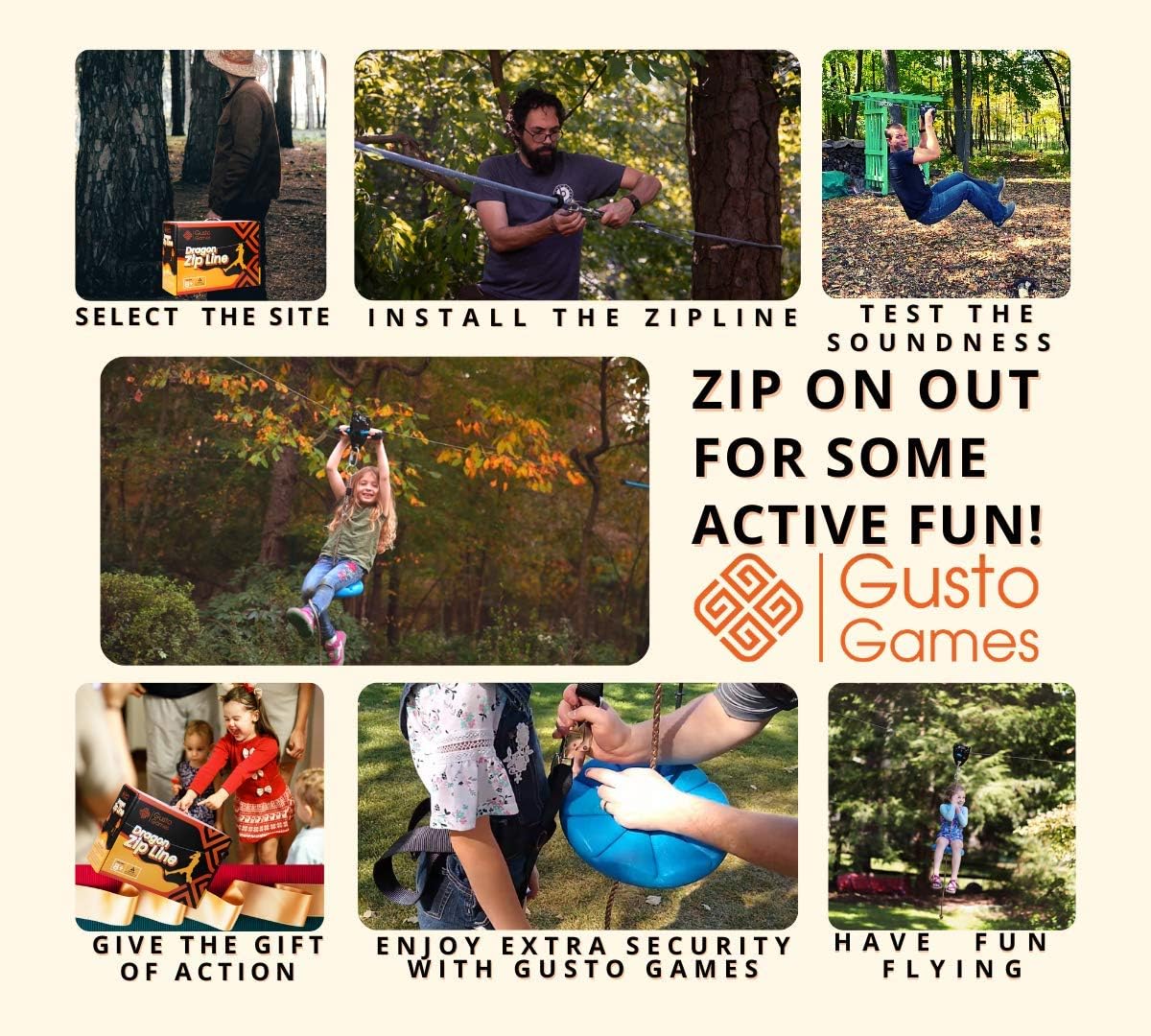 110ft Zipline Kit with Harness H807