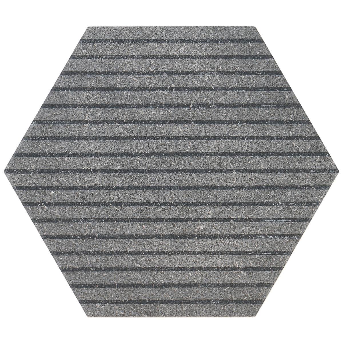 Black 9 in. Hex Matte Porcelain Floor and Wall Tile (20 Pieces 9.47 Sq. ft. / CASE) H909