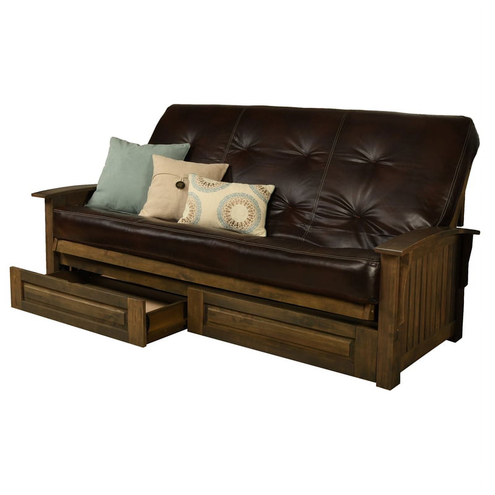 Queen-size Wood Storage Futon W128204
