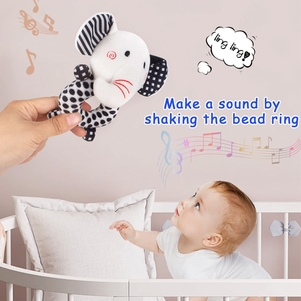 Baby Soft Rattles Teether Plush Rings for Infants F585932