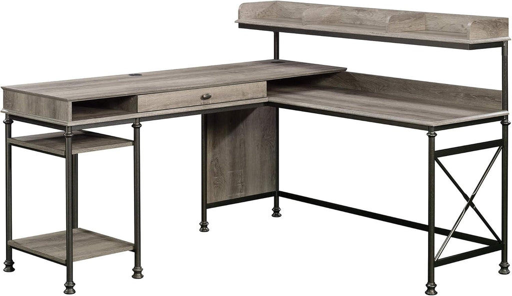 Coastal Oak L-Shaped Desk F5136