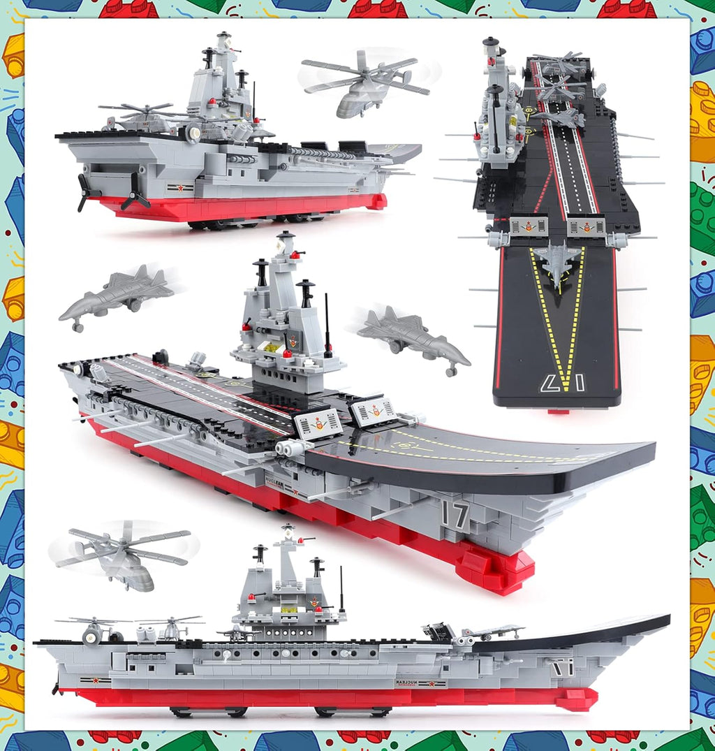 1131 Pieces Military Aircraft Carrier Building Blocks Set C4669