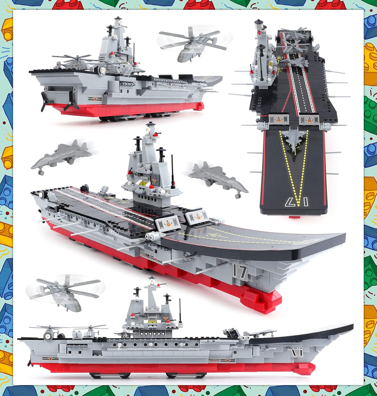1131 Pieces Military Aircraft Carrier Building Blocks Set C4669