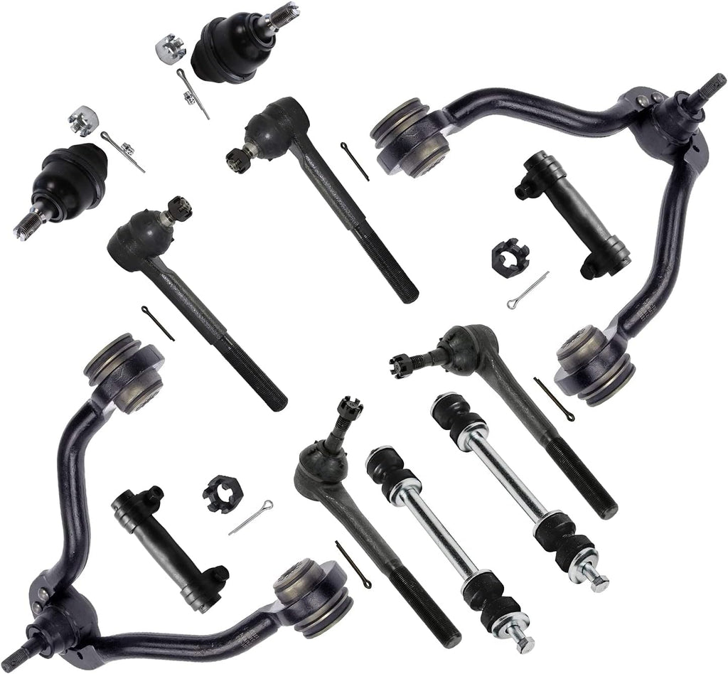 12pc Set Front Upper Control Arms Lower Ball Joints Sway Bars Tie Rods Z55041