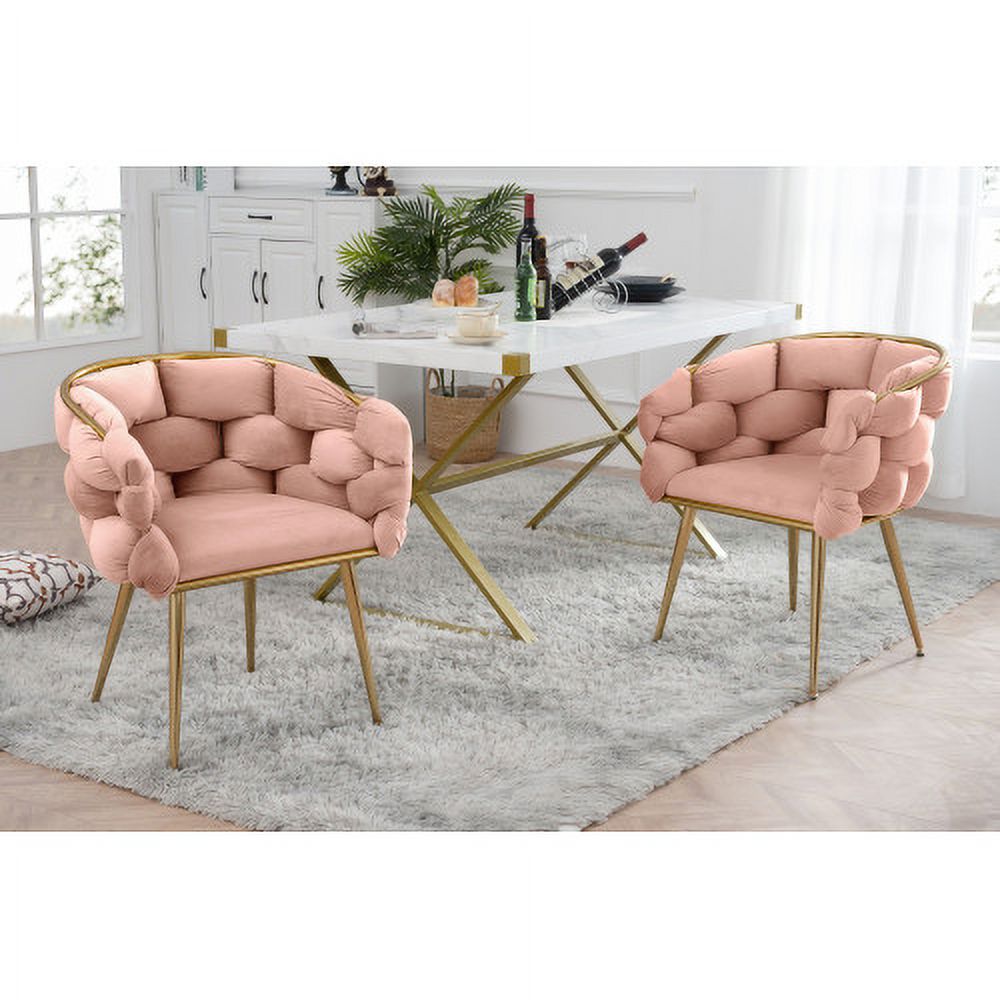Pink Velvet Single Sofa Chair Set Of 2 Q46064