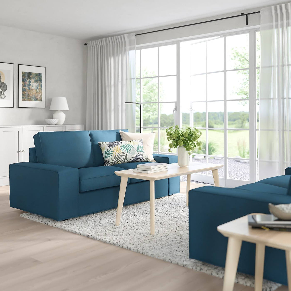 Dark Blue Loveseat E12220