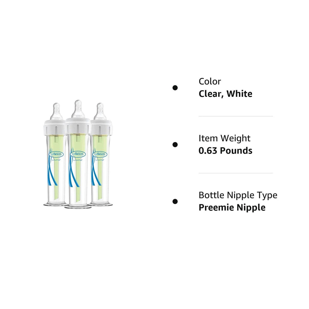 60cc Baby Bottle System with Preemie Nipple, 3 Count Y100795