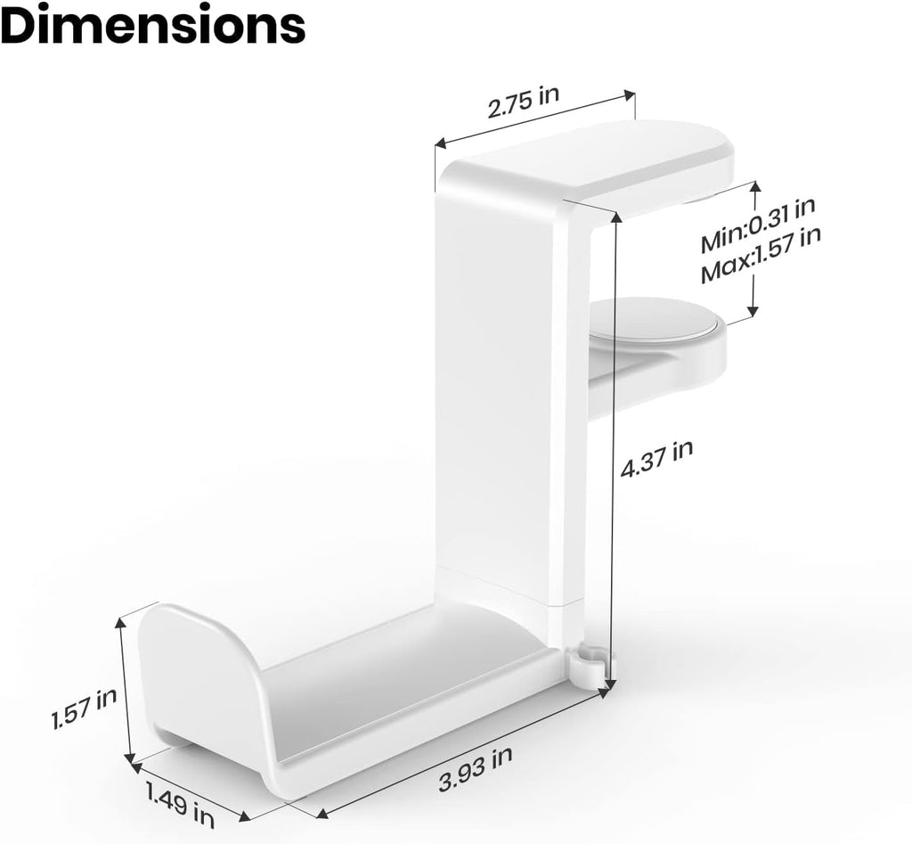 White Rotating Headphone Stand with 360 Degree Swivel M8493
