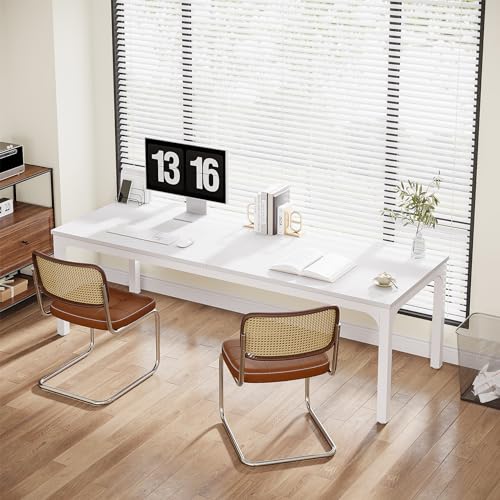 78.7" Extra Long Double Workstation Desk (Light Walnut) C85821