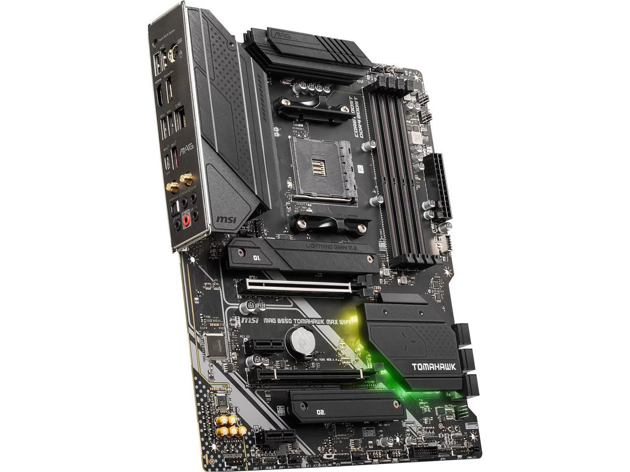 MAG B550 Tomahawk MAX WiFi Gaming Motherboard AMD AM4 DDR4 PCIe 4.0 SATA 6Gb/s M.2 USB 3.2 Gen 2 HDMI DP ATX Wi-Fi 6E AMD Ryzen 5000 Series Processors Factory Refurbished Q472