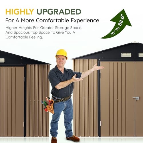 Brown Metal Utility Storage Shed 10 x 12ft V4764