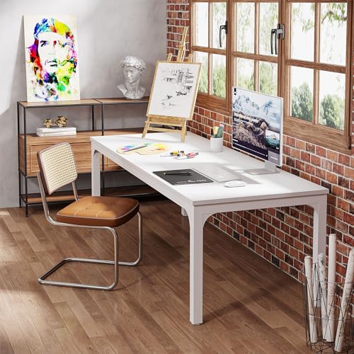 78.7" Extra Long Double Workstation Desk (Light Walnut) C85821