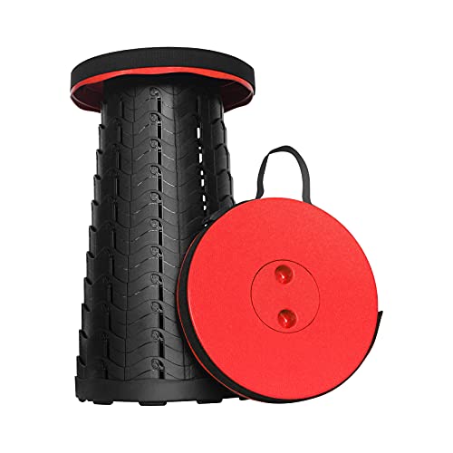 Portable Collapsible Telescoping Stool Lightweight Max Load 400lbs Retractable Folding Stool Black L82636