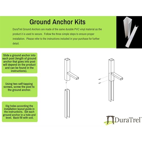White Heavy Duty PVC Vinyl Outdoor Garden Patio Trellis with Ground Anchors X80844