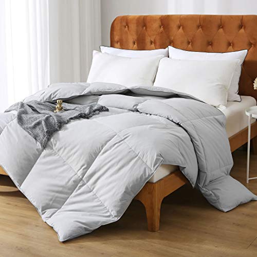 100% Organic Cotton Quilted Medium Warm King Comforter (106x90, Ivory White) U612305