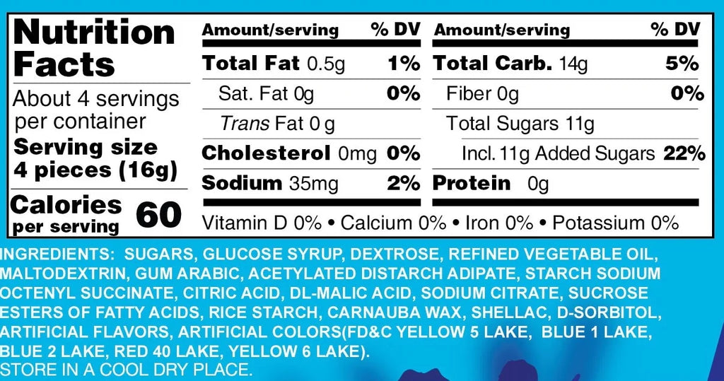Sour-Dusted Chewy Candy, 2.5 Ounce Peg Bag, 12 Count Display Box A3104
