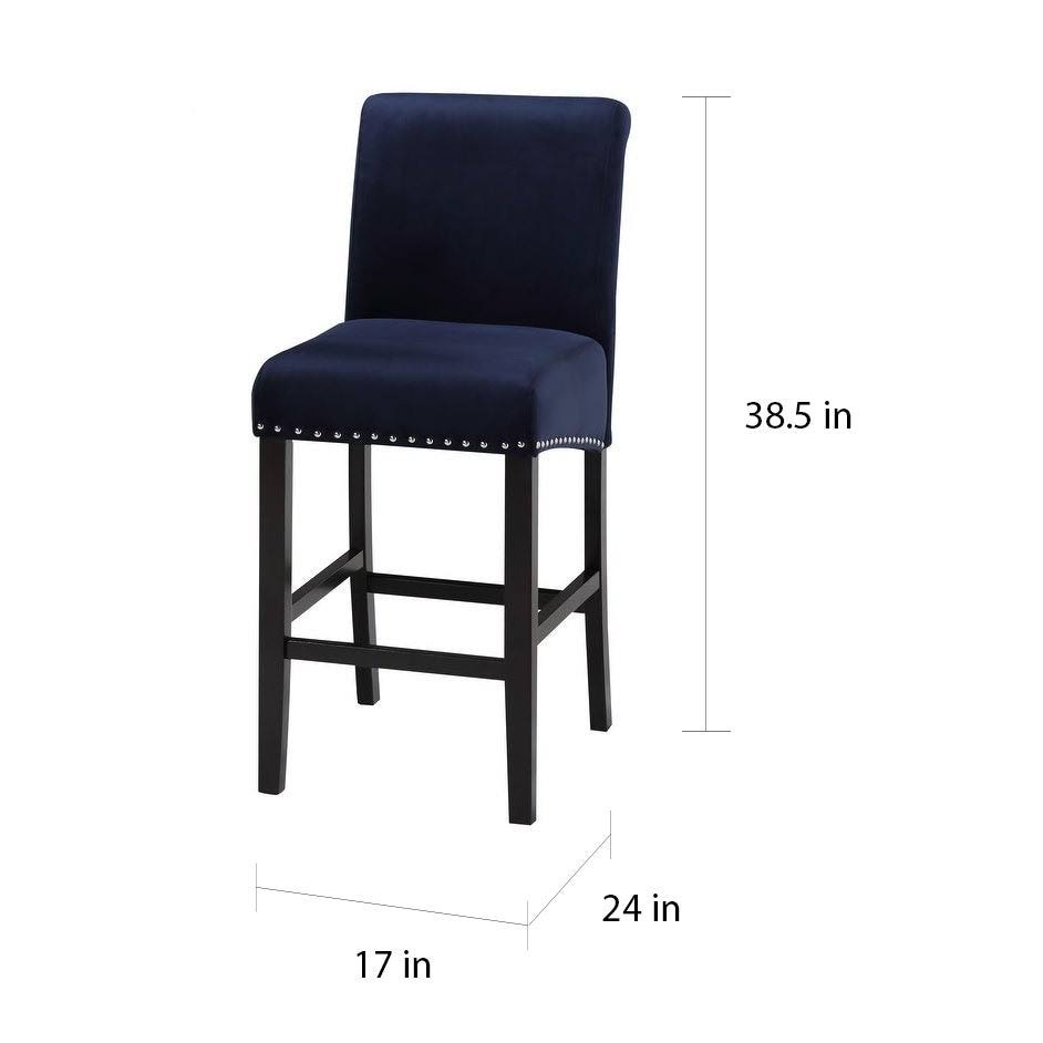 Deep Red Velvet Counter Chair Set of 2 M48279