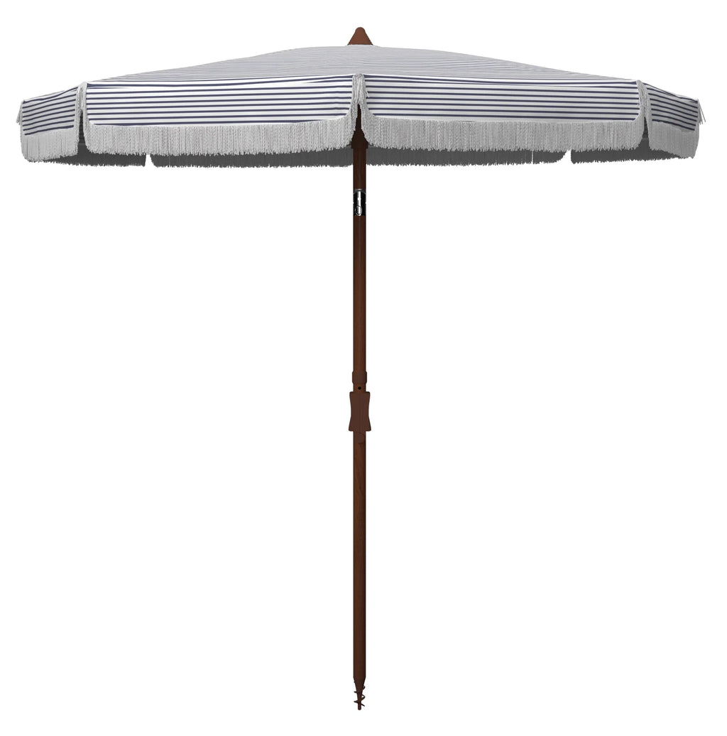 White/Navy Beach Patio Umbrella F8161