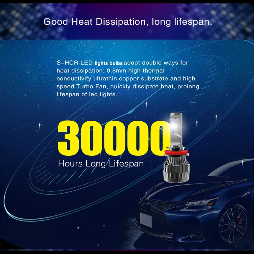9005 9006 LED Bulbs Combo 6000K ~ 6500K Xenon White (4 Packs, 2 Sets) B8973