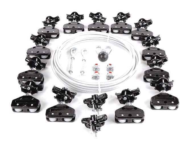 Festoon System Kit, 1/4 in Rope, L 80 ft U7284