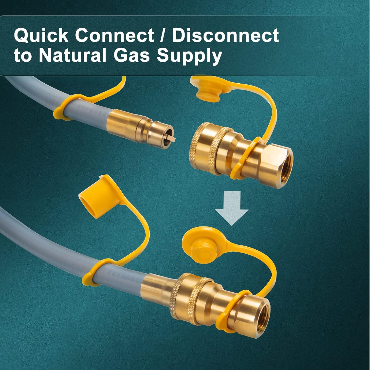 3/8-Inch Natural Gas Hose with Quick Connect Fittings, 24 Feet, Pack of 2 X783222