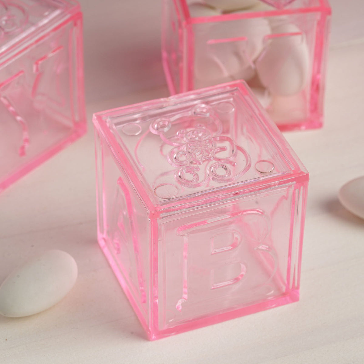 Pink Fillable Baby Blocks Party Favor Gift - 12/pk T657343
