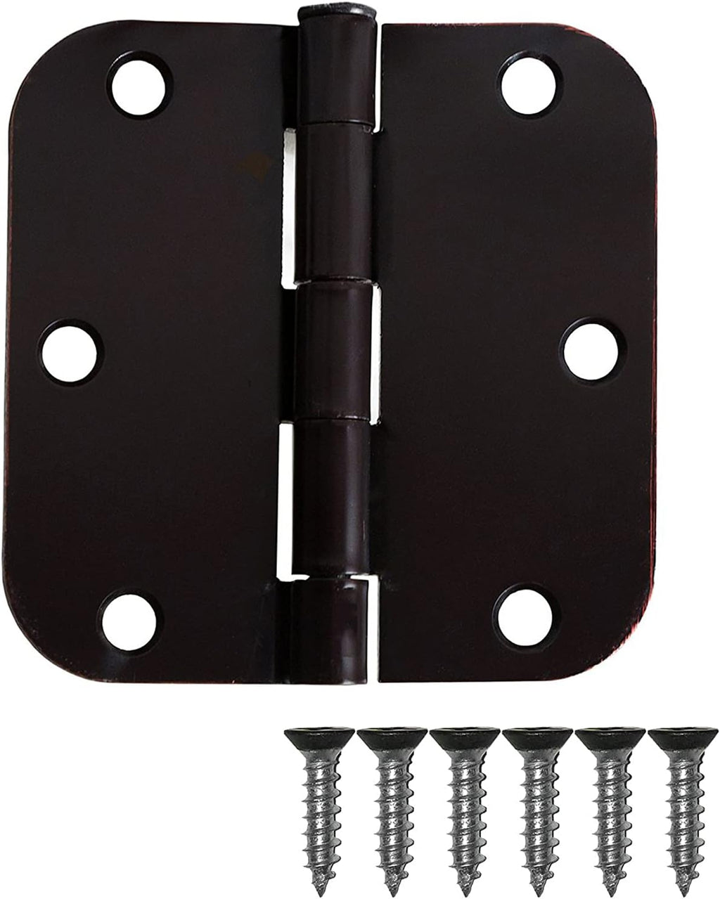 48 Pack Black Flat Interior Door Hinges 3.5 x 3.5 Inch 5/8 Radius Corners E2709