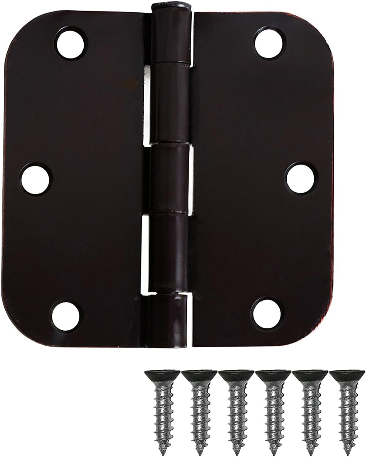 48 Pack Black Flat Interior Door Hinges 3.5 x 3.5 Inch 5/8 Radius Corners E2709