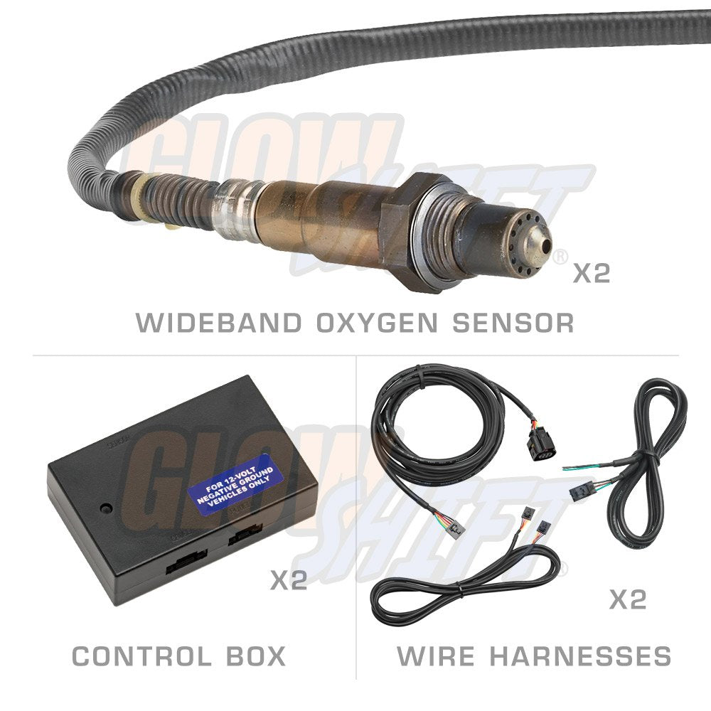 10 Color Digital Dual Wideband Air/Fuel Ratio AFR Gauge with Oxygen Sensors, 2-1/16" (52mm) C309824