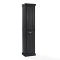 Distressed Black Wood Linen Cabinet E24619