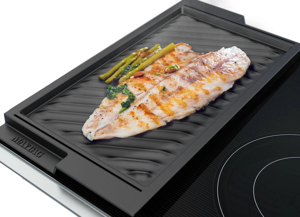30-Inch Electric Cooktop with Reversible Grill and Griddle Stainless Steel F2837