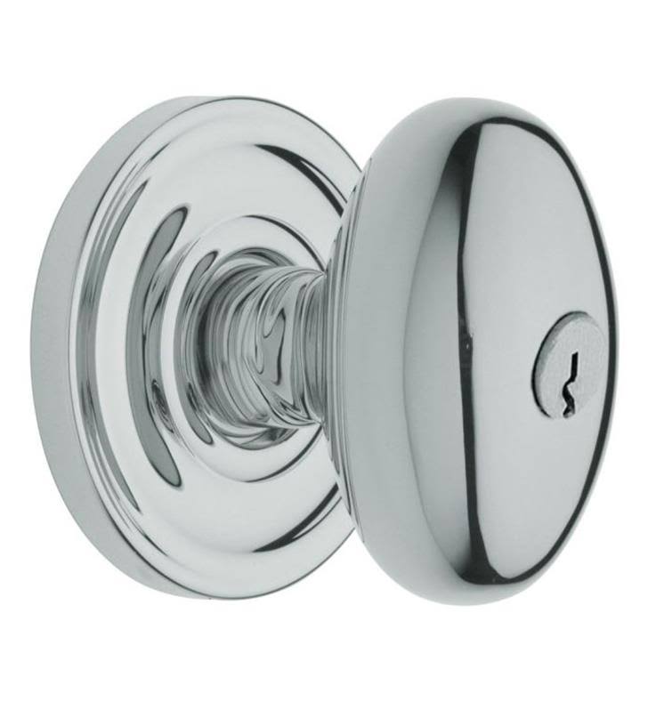 Egg Knob Keyed Entry Satin Chrome T574387
