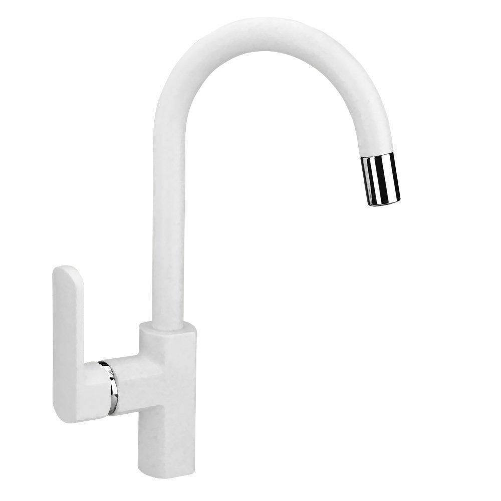Milk White Single Handle Pull-Down Bar Faucet A25545