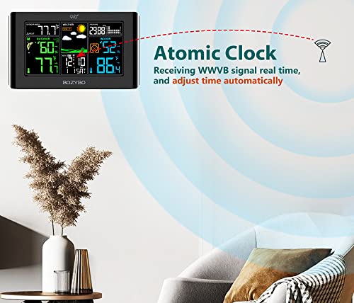 Wireless Indoor Outdoor Thermometer with Atomic Clock Temperature Humidity Monitor R926359