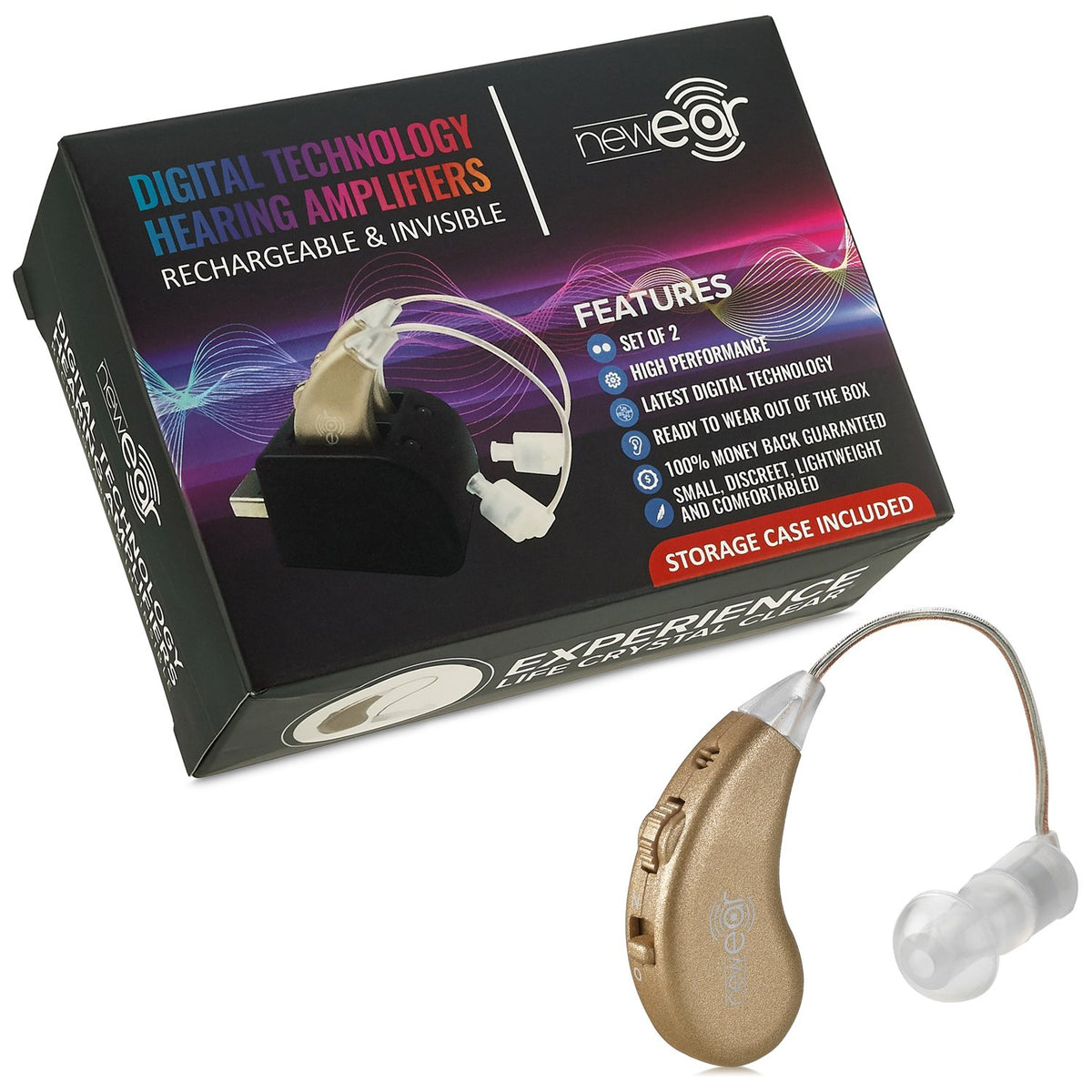 Rechargeable BTE Personal Sound Amplifier Pair with USB Dock L375612