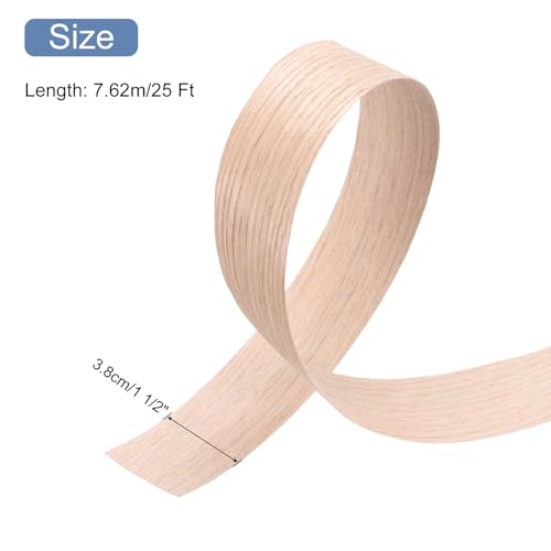 Wood Veneer Edge Banding, 1 1/2 Inch x 25 Ft Red Oak X65656