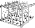 21-Inch 2-Tier Chrome Wire Pull Out Kitchen Cabinet Organizer E3335
