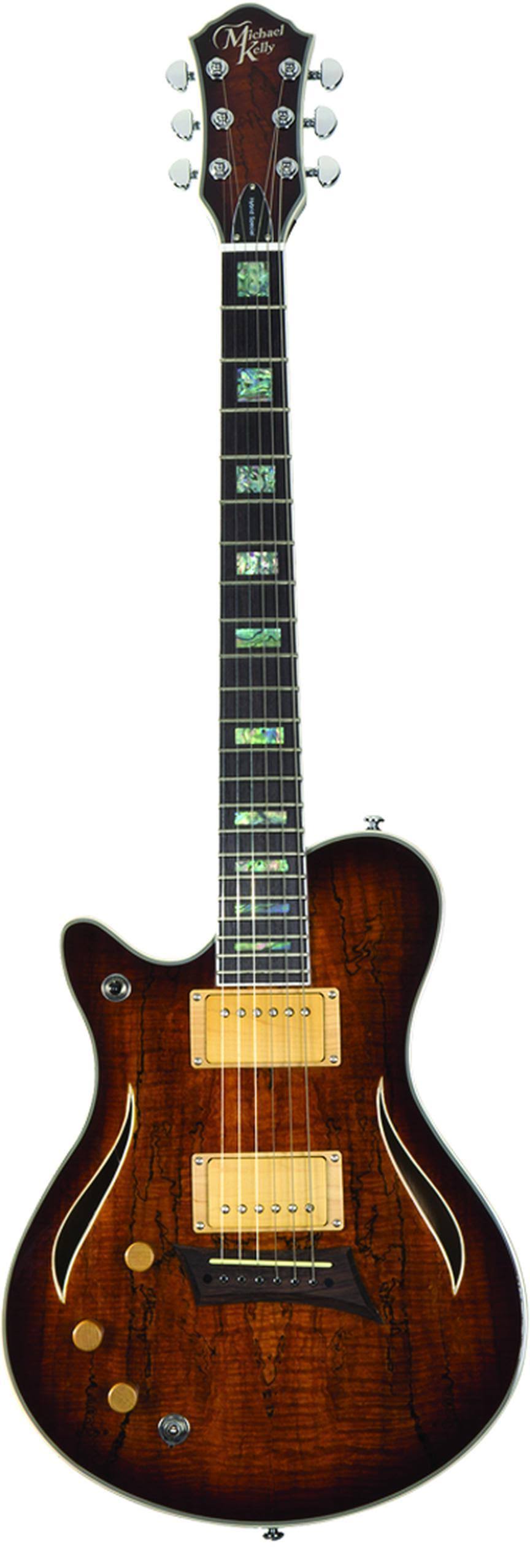 Left Handed Spalted Maple Burst Electric Guitar E419619