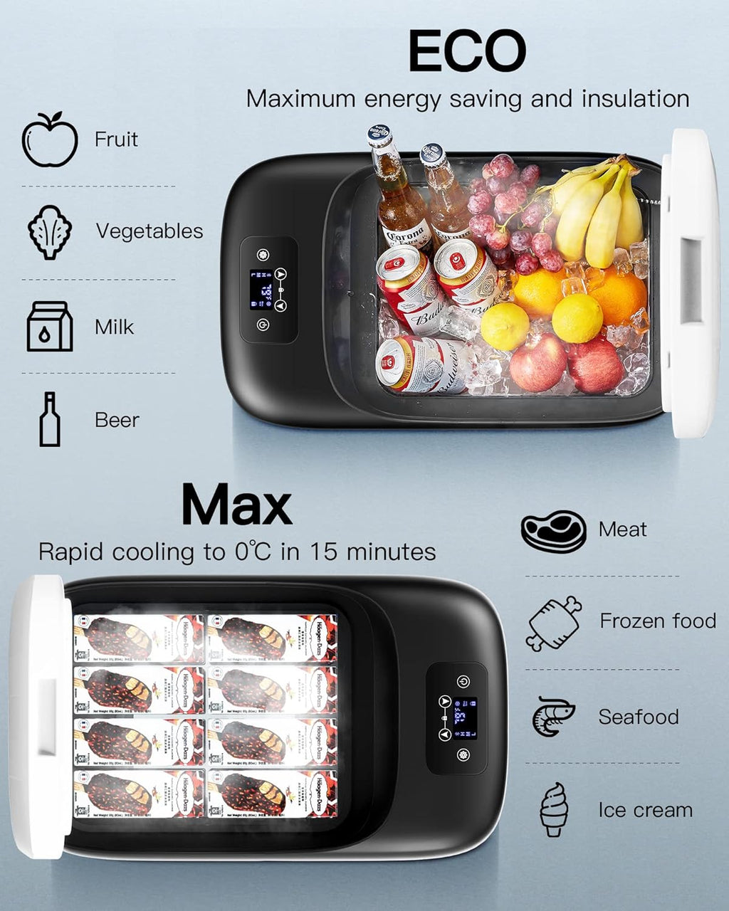 20 Quart Portable Car Refrigerator Freezer with APP Control W99298