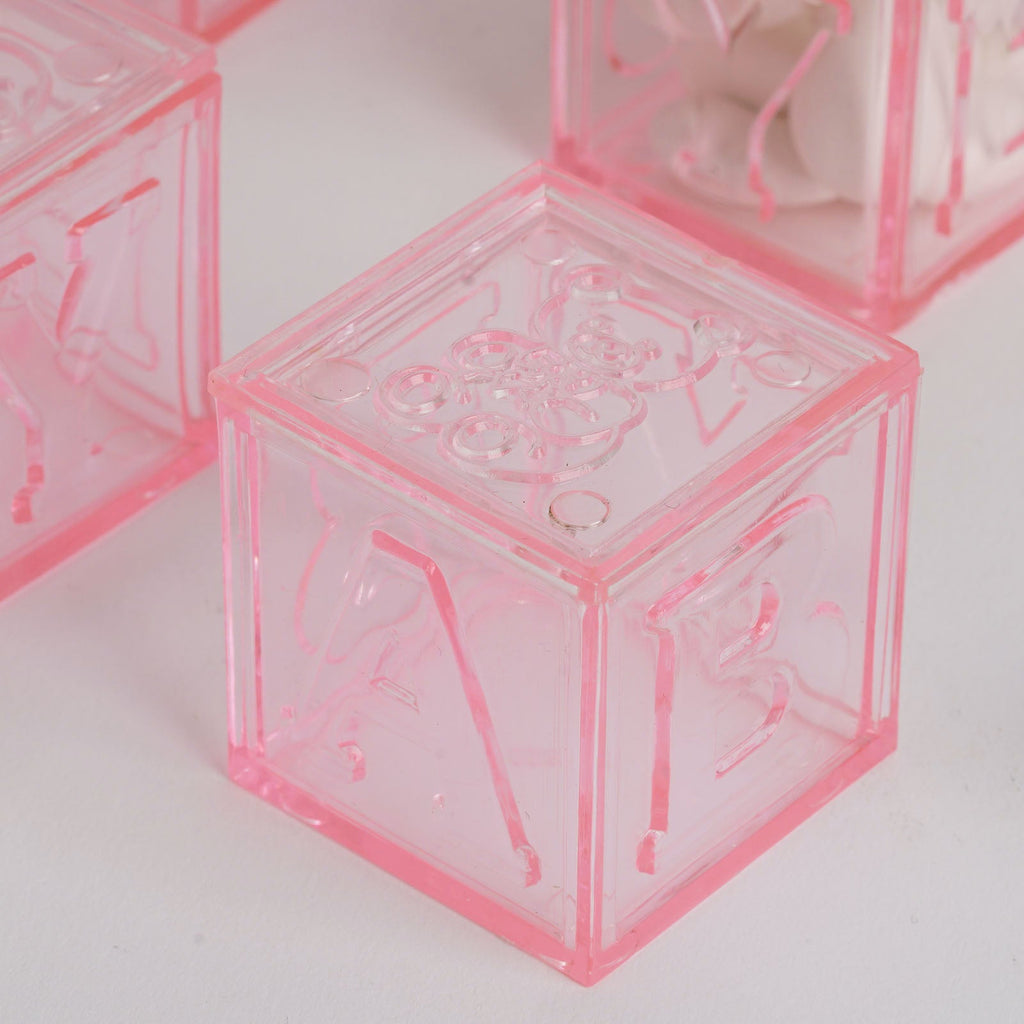 Pink Fillable Baby Blocks Party Favor Gift - 12/pk T657343