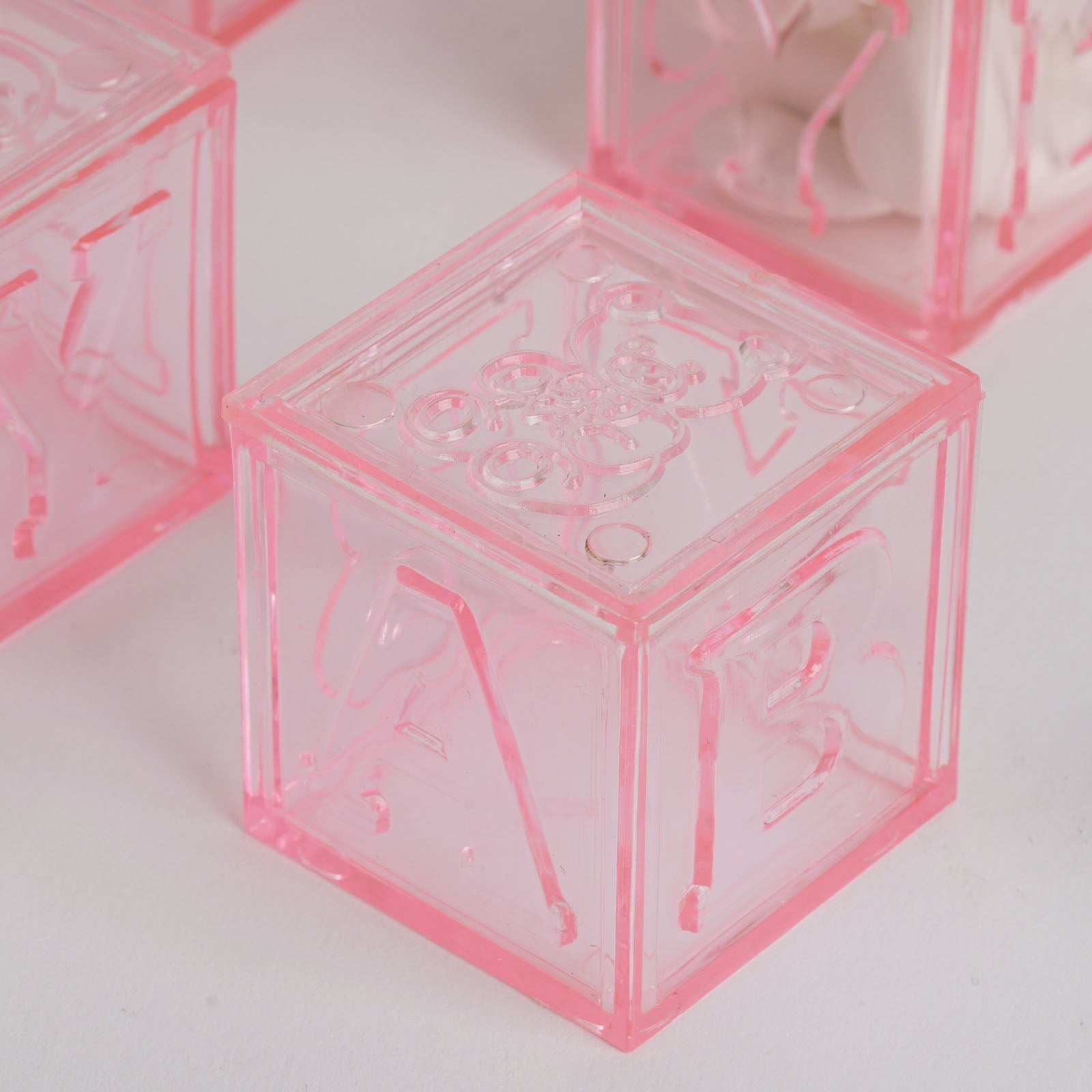 Pink Fillable Baby Blocks Party Favor Gift - 12/pk T657343