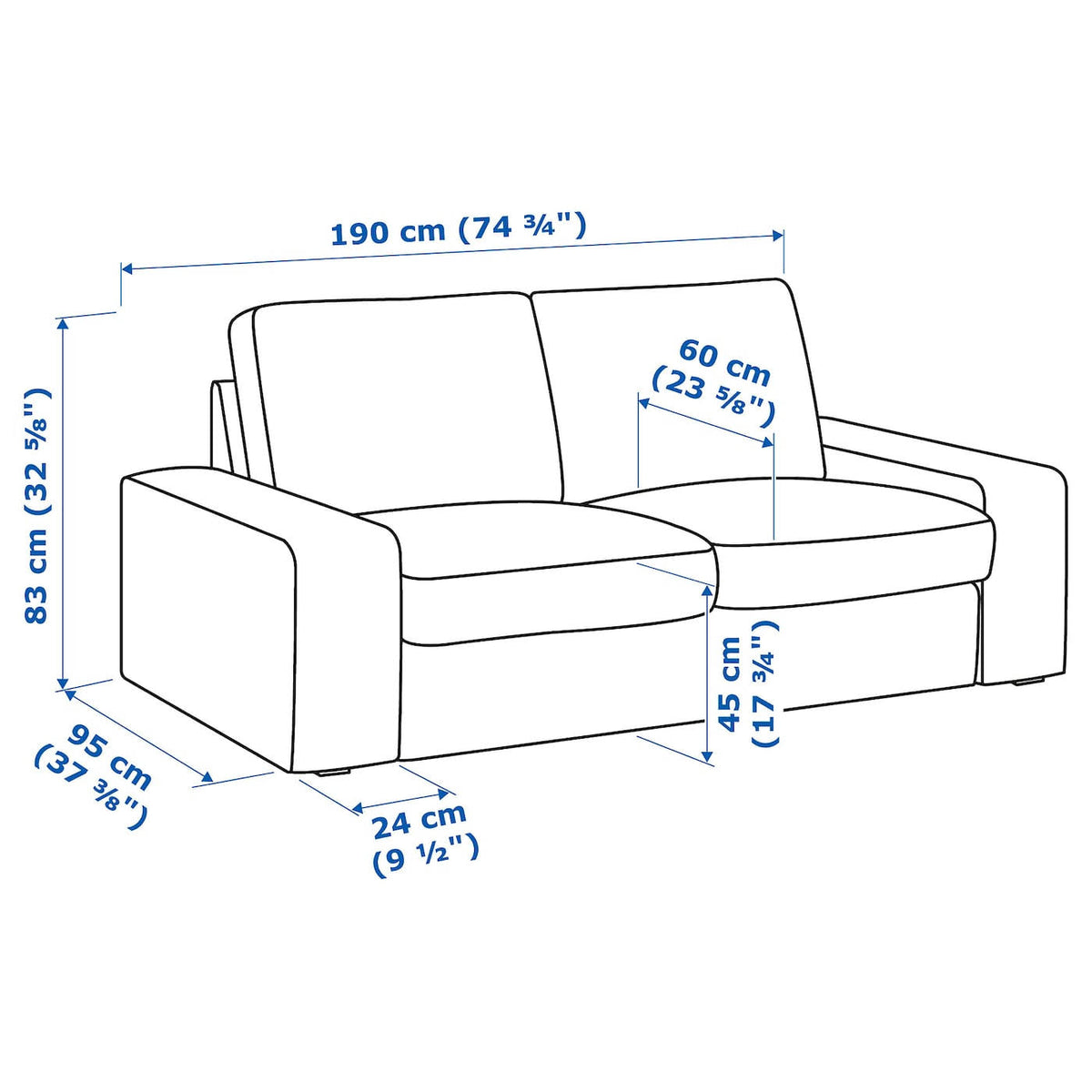 Dark Blue Loveseat E12220