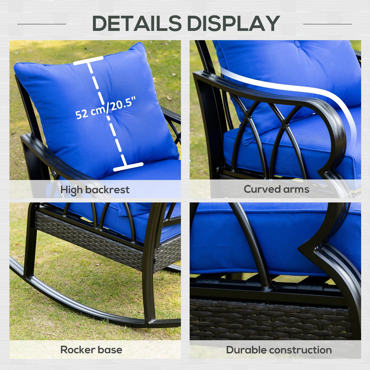 Rattan Rock Chair with Aluminum Frame N165