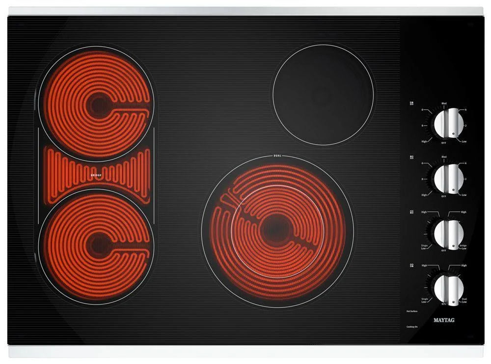 30-Inch Electric Cooktop with Reversible Grill and Griddle Stainless Steel F2837