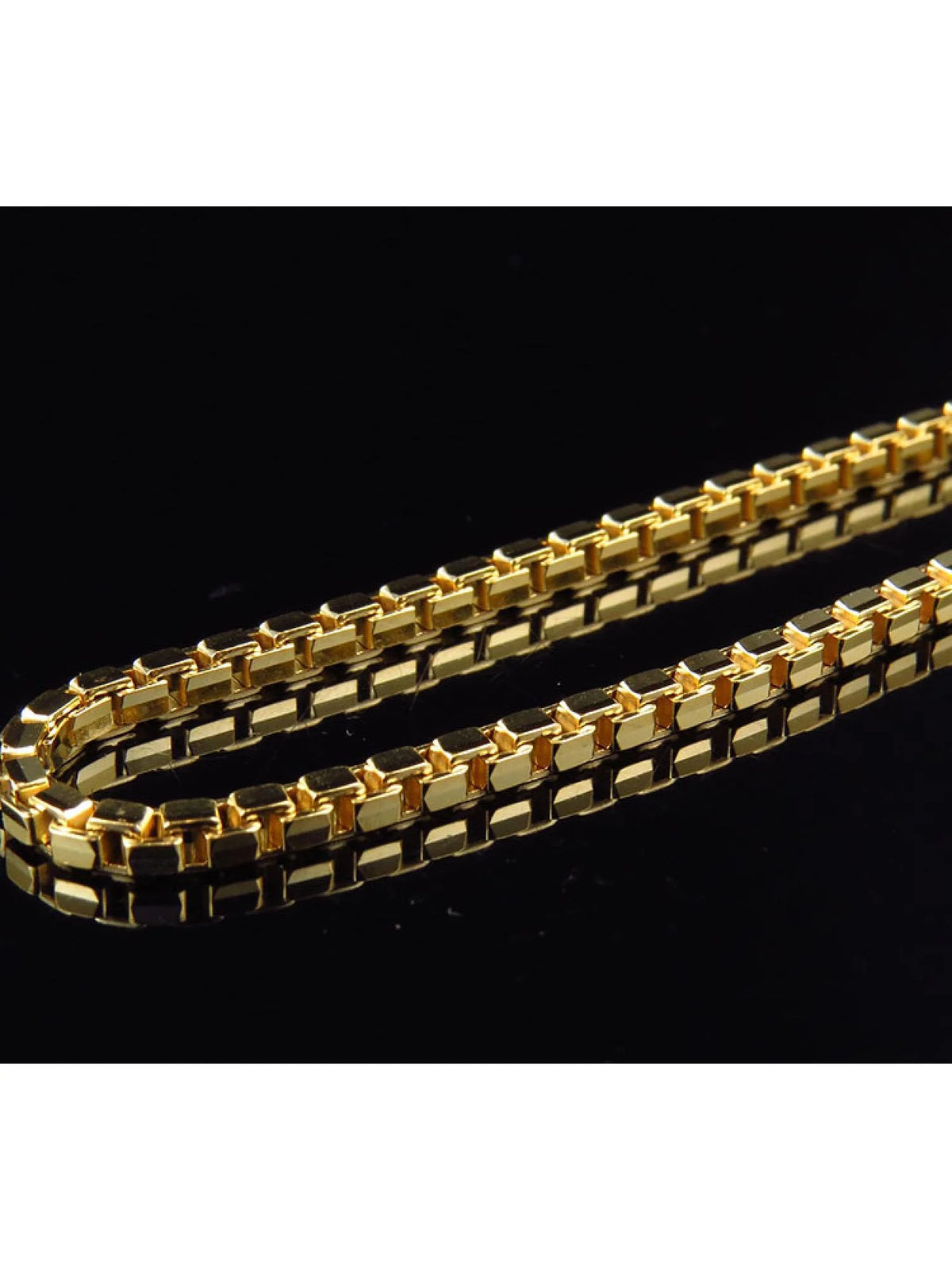 10K Yellow Gold Box Chain Necklace 24-30 Ins O3372