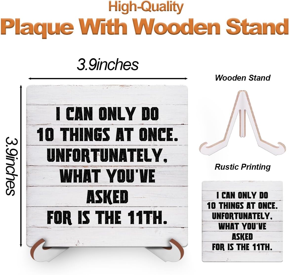 Wood Sign Desk Decor with Wooden Stand G18358