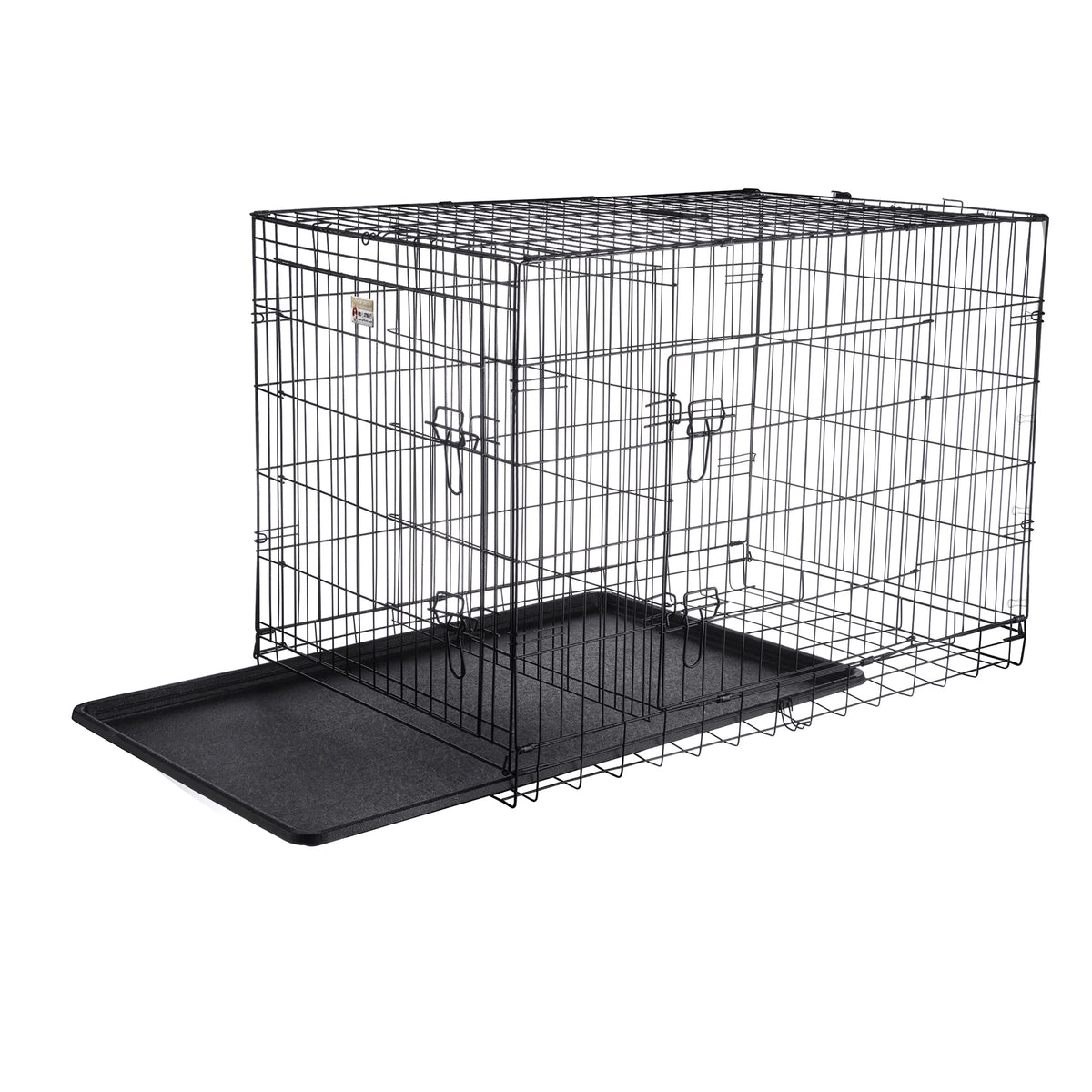 Black Collapsible Dog Crate with Divider Wall Panel W654