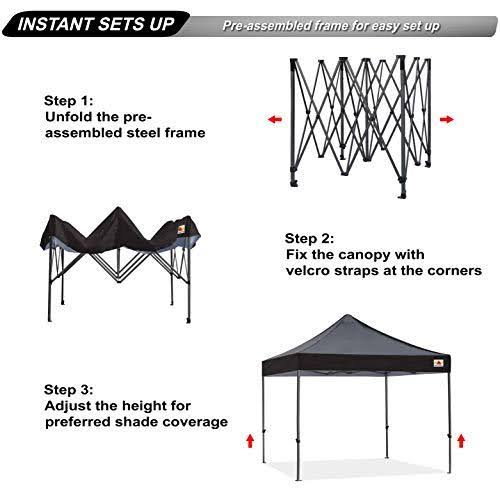 Black 10 x 10-Feet Commercial Instant Pop Up Tent with Carrying Bag T6410