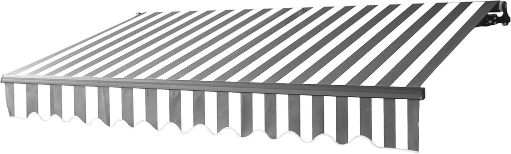 Red/White Stripes Retractable Motorized Patio Awning X39327